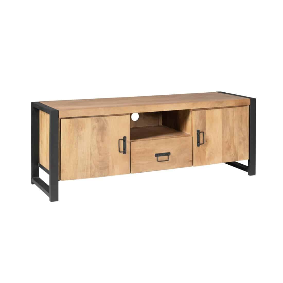 Starfurn Tv Meubel Britt Met Deuren En Lade Naturel Mangohout 150 Cm