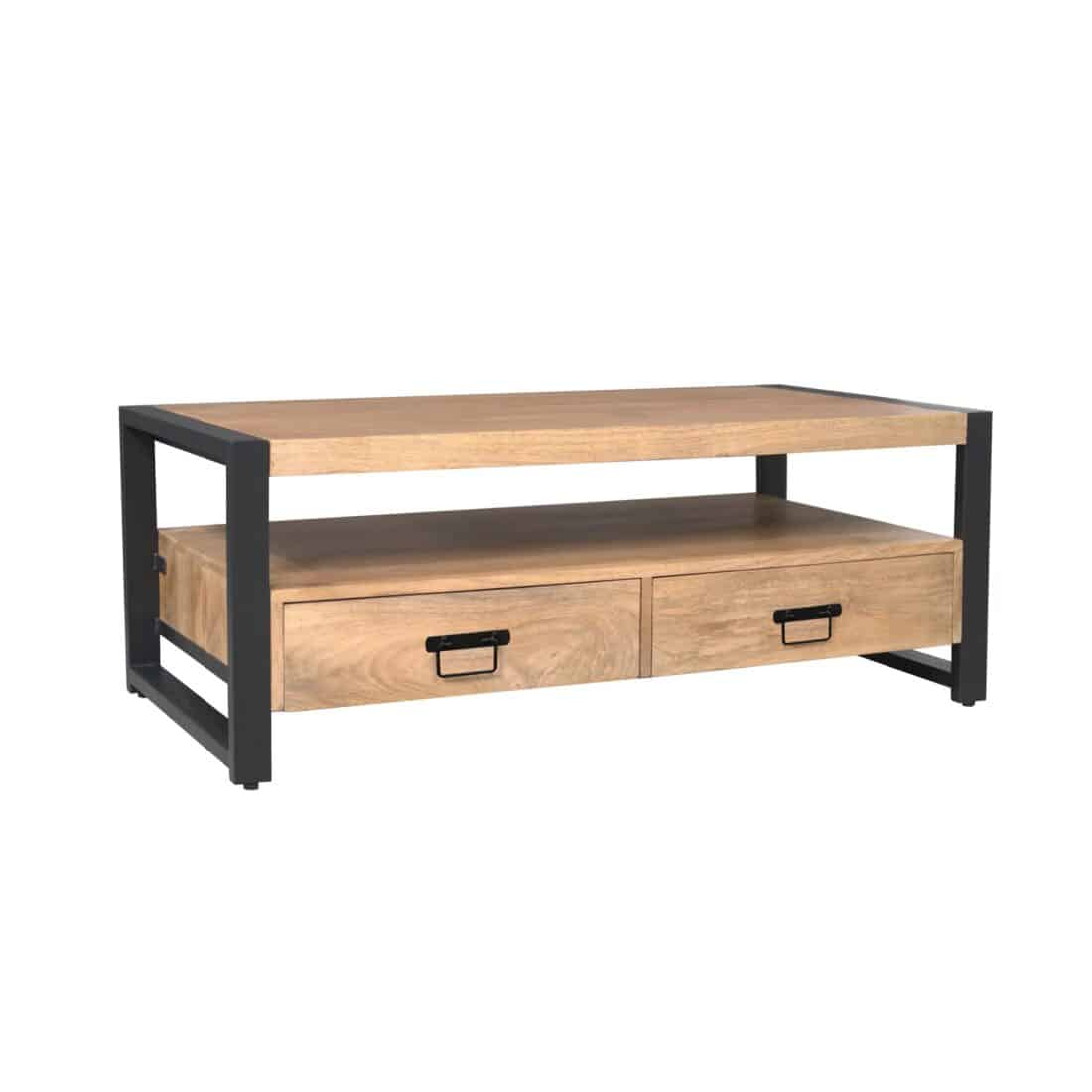 Starfurn Salontafel Britt Met Vier Lades Naturel Mangohout 120 Cm