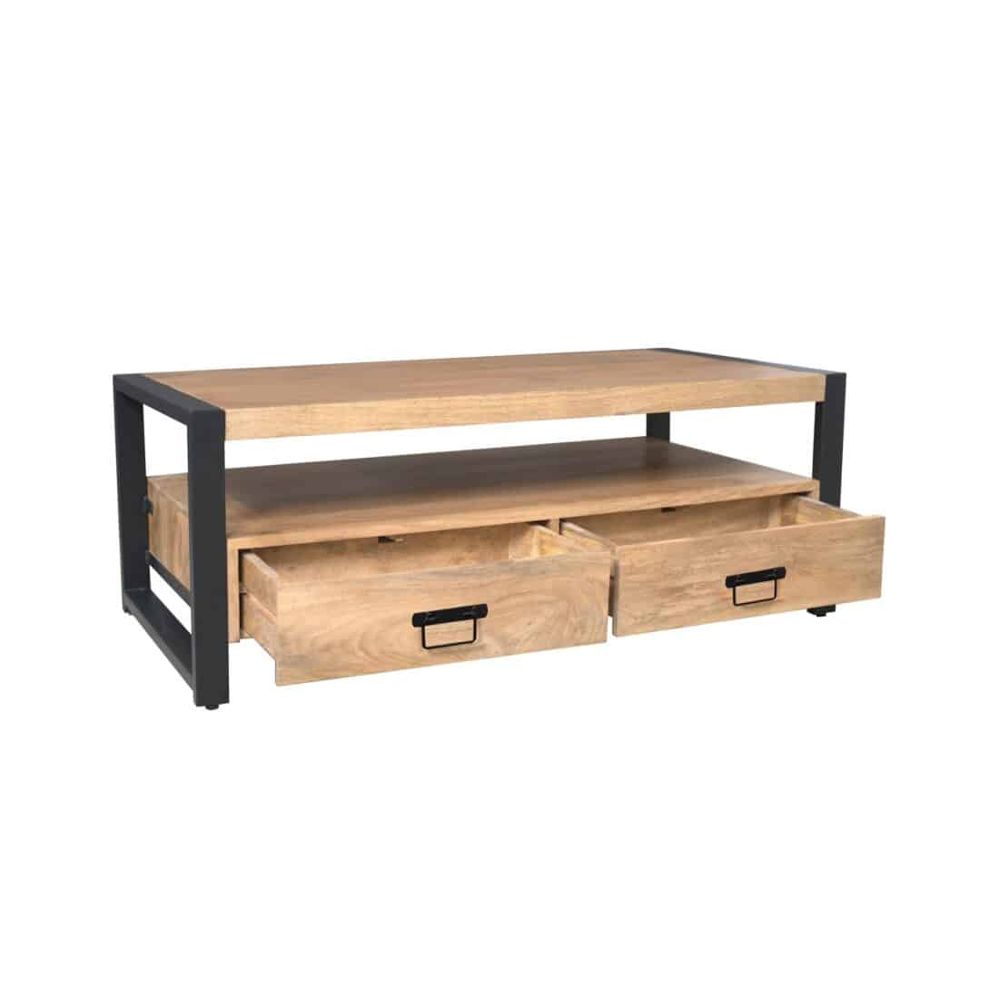 Starfurn Salontafel Britt Met Vier Lades Naturel Mangohout 120 Cm