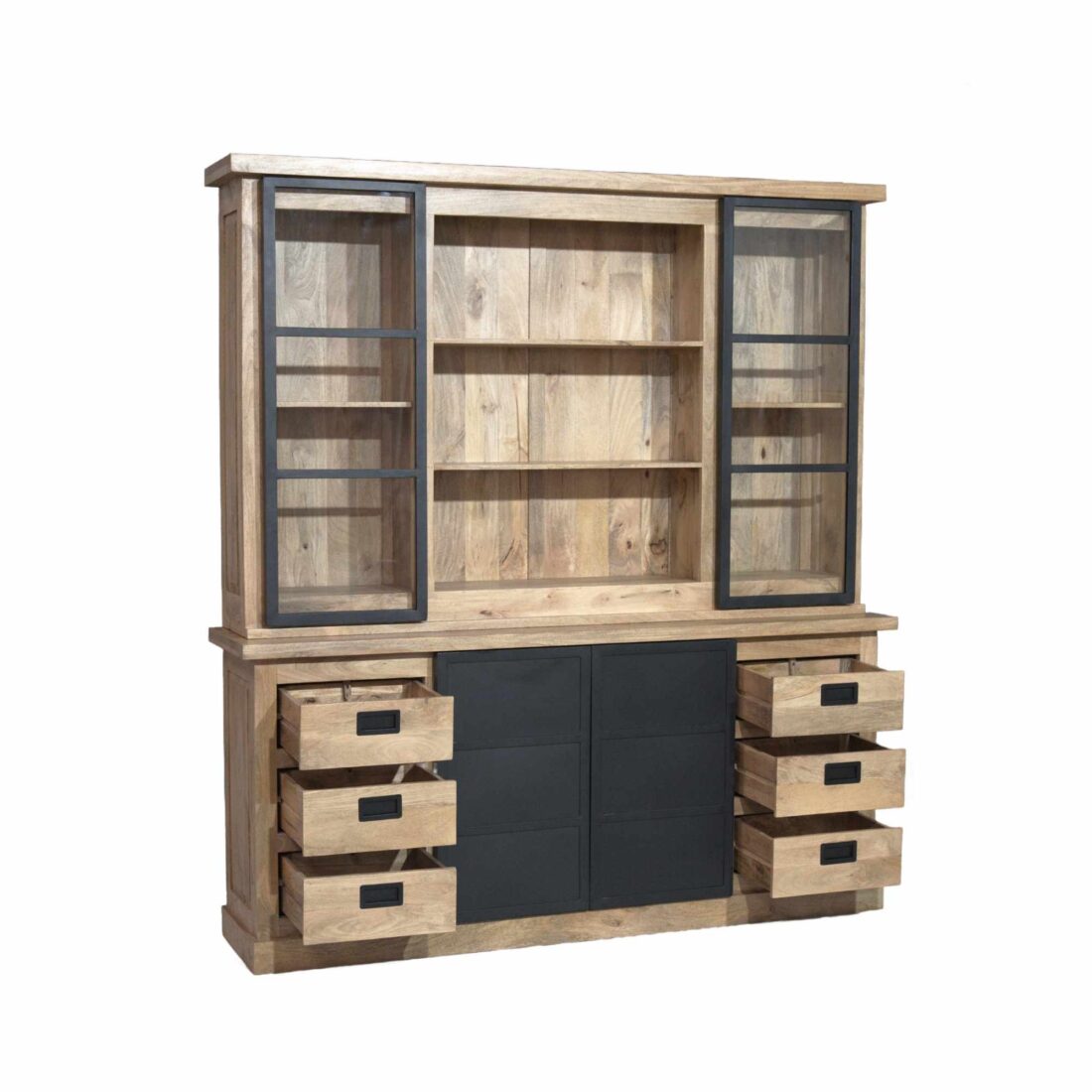 Starfurn Vitrinekast Noa Naturel Mangohout 200 Cm