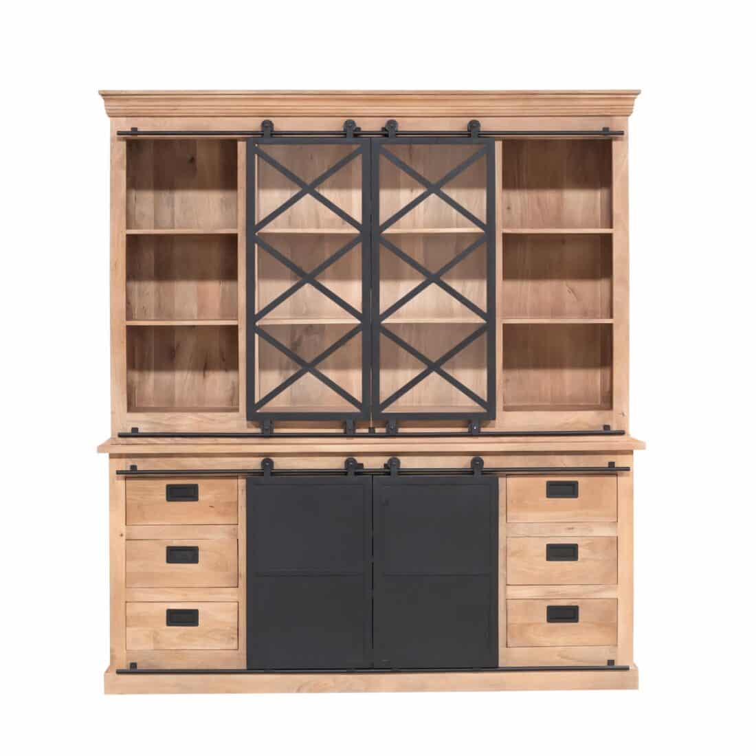 Starfurn Vitrinekast Fresno Naturel Mangohout 200 Cm