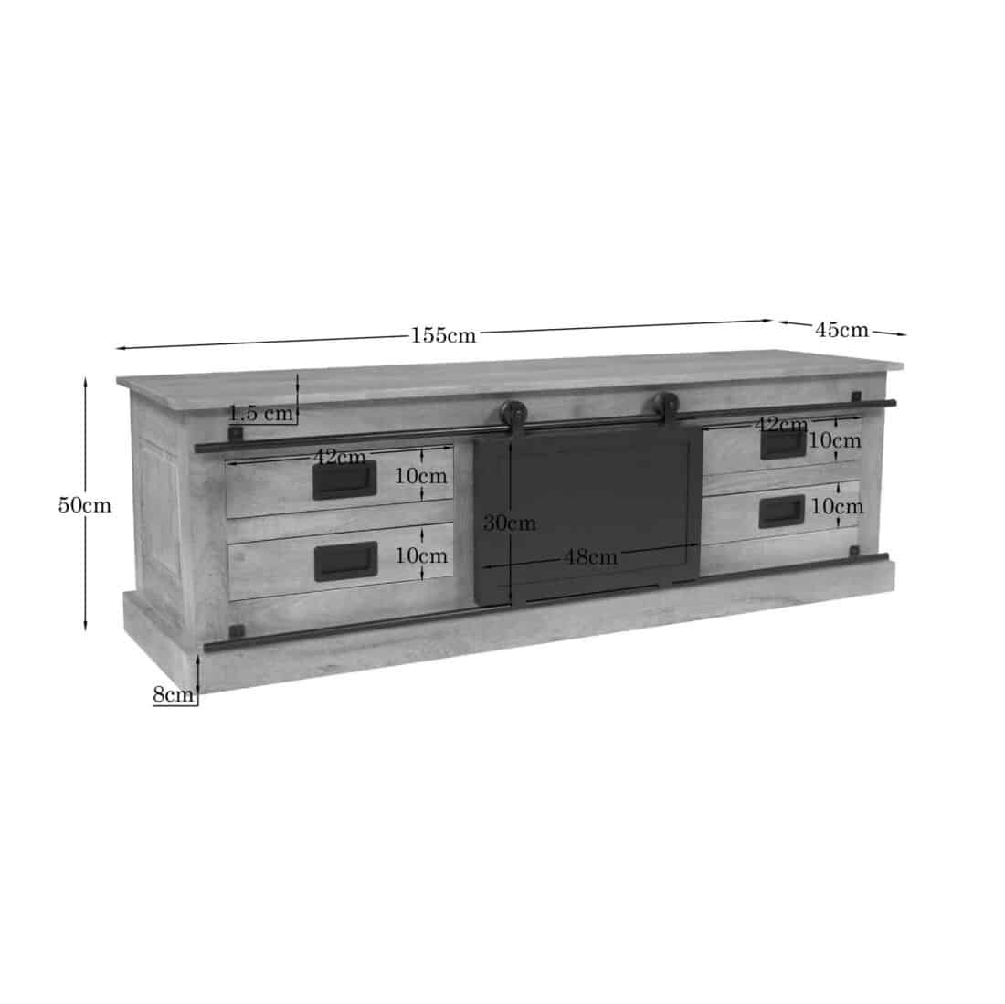 Starfurn Tv Meubel Fresno Naturel Mangohout 155 Cm