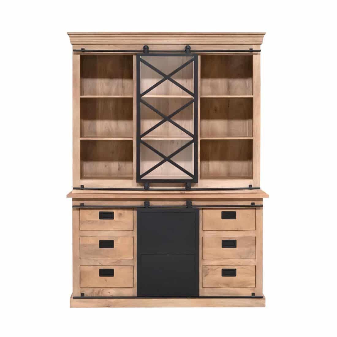 Starfurn Vitrinekast Fresno Naturel Mangohout 160 Cm