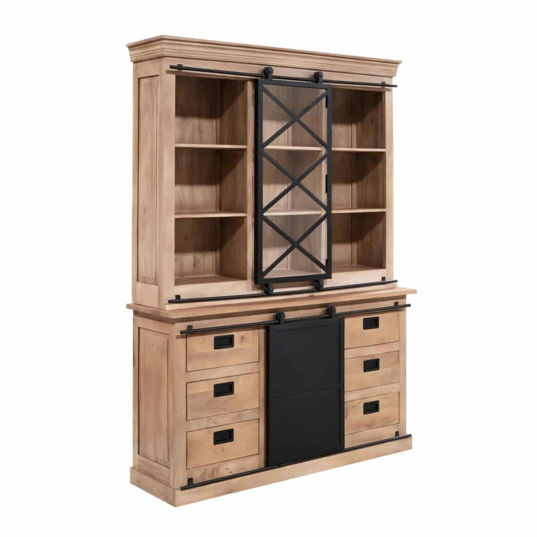 Starfurn Vitrinekast Fresno Naturel Mangohout 160 Cm