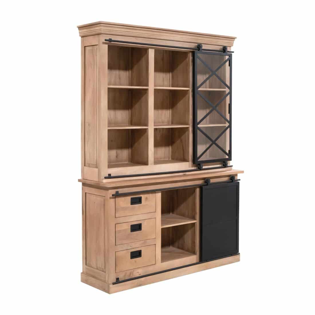 Starfurn Vitrinekast Fresno Naturel Mangohout 160 Cm