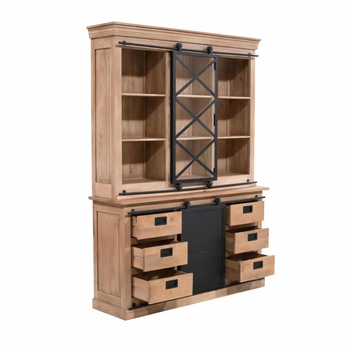 Starfurn Vitrinekast Fresno Naturel Mangohout 160 Cm