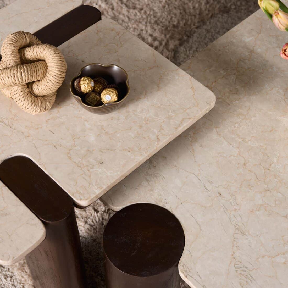 Starfurn Salontafel Maeve Bruin Marmer 128 Cm