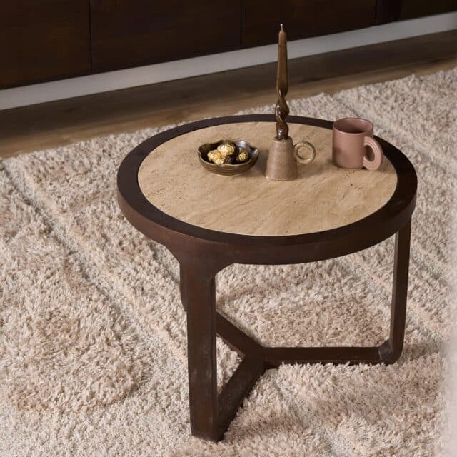 Starfurn Bijzettafel Morris Bruin Travertin 60 cm