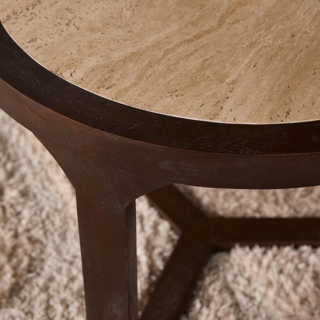 Starfurn Bijzettafel Morris Bruin Travertin 60 Cm