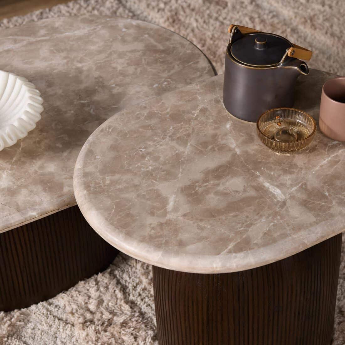 Starfurn Salontafel Noel Bruin Marmer 90 Cm