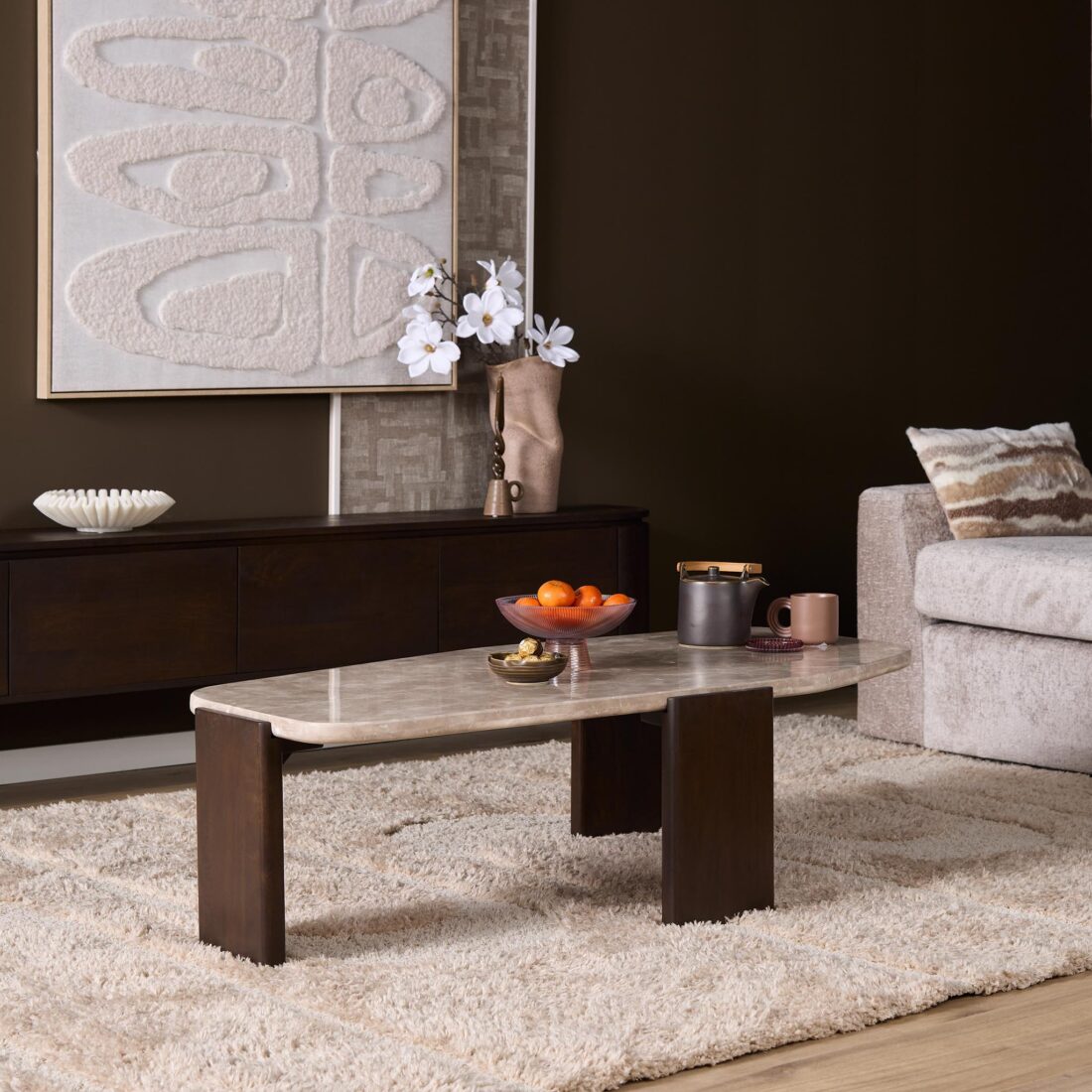 Starfurn Salontafel Silva Bruin Marmer 130 cm