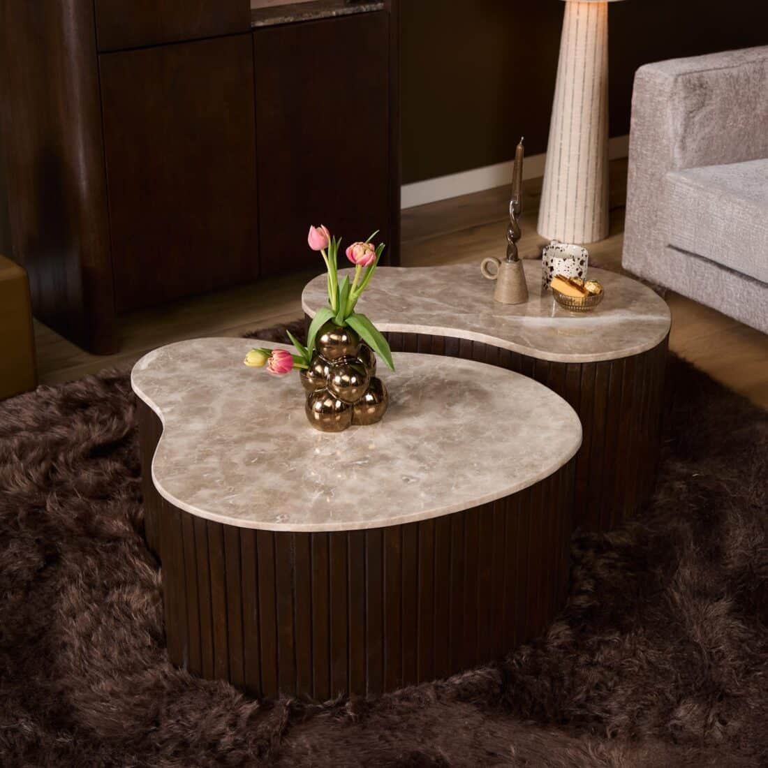 Starfurn Salontafel Nomi Bruin Marmer 84 cm