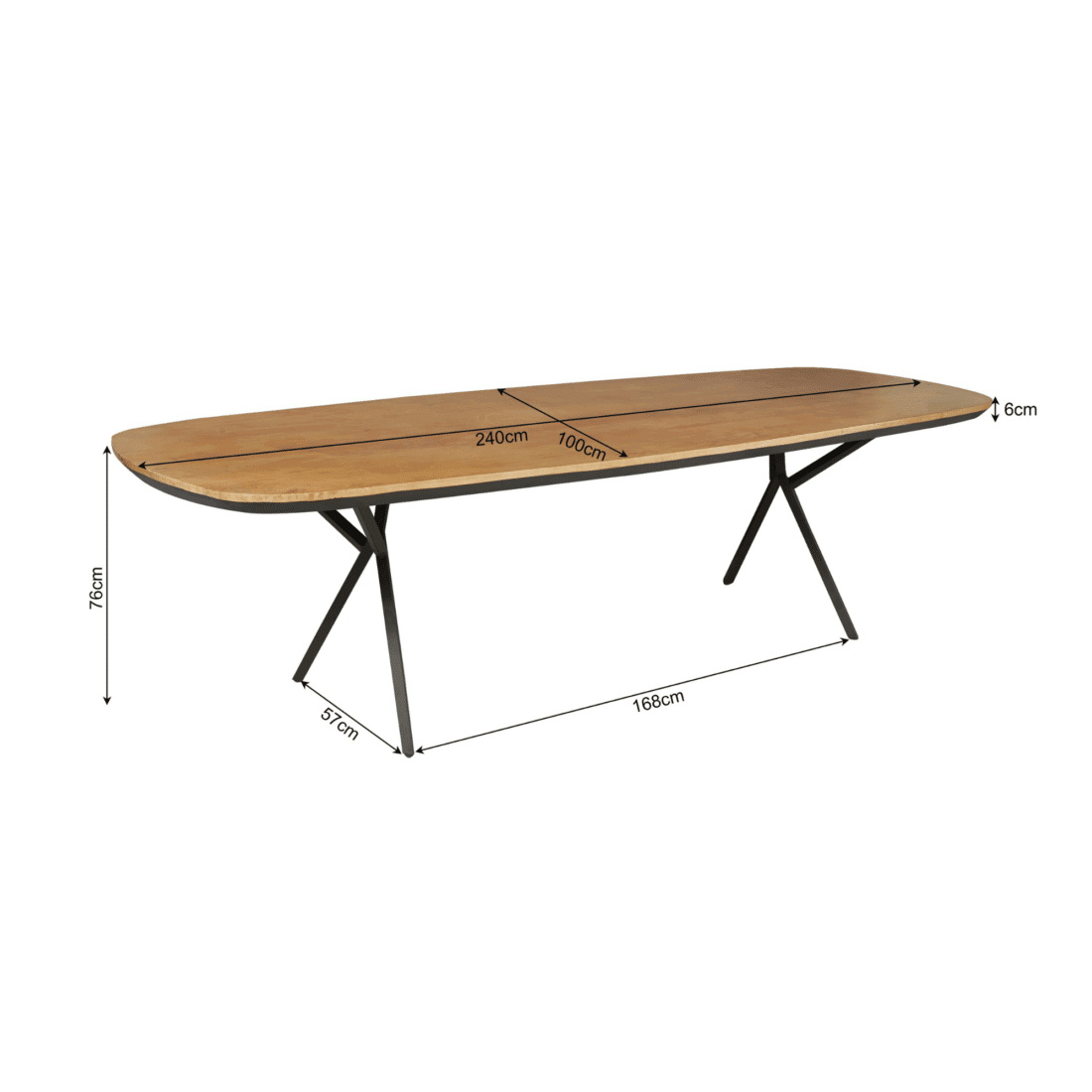 SHOWMODEL Starfurn Eettafel RichWood Naturel Mangohout 240 cm