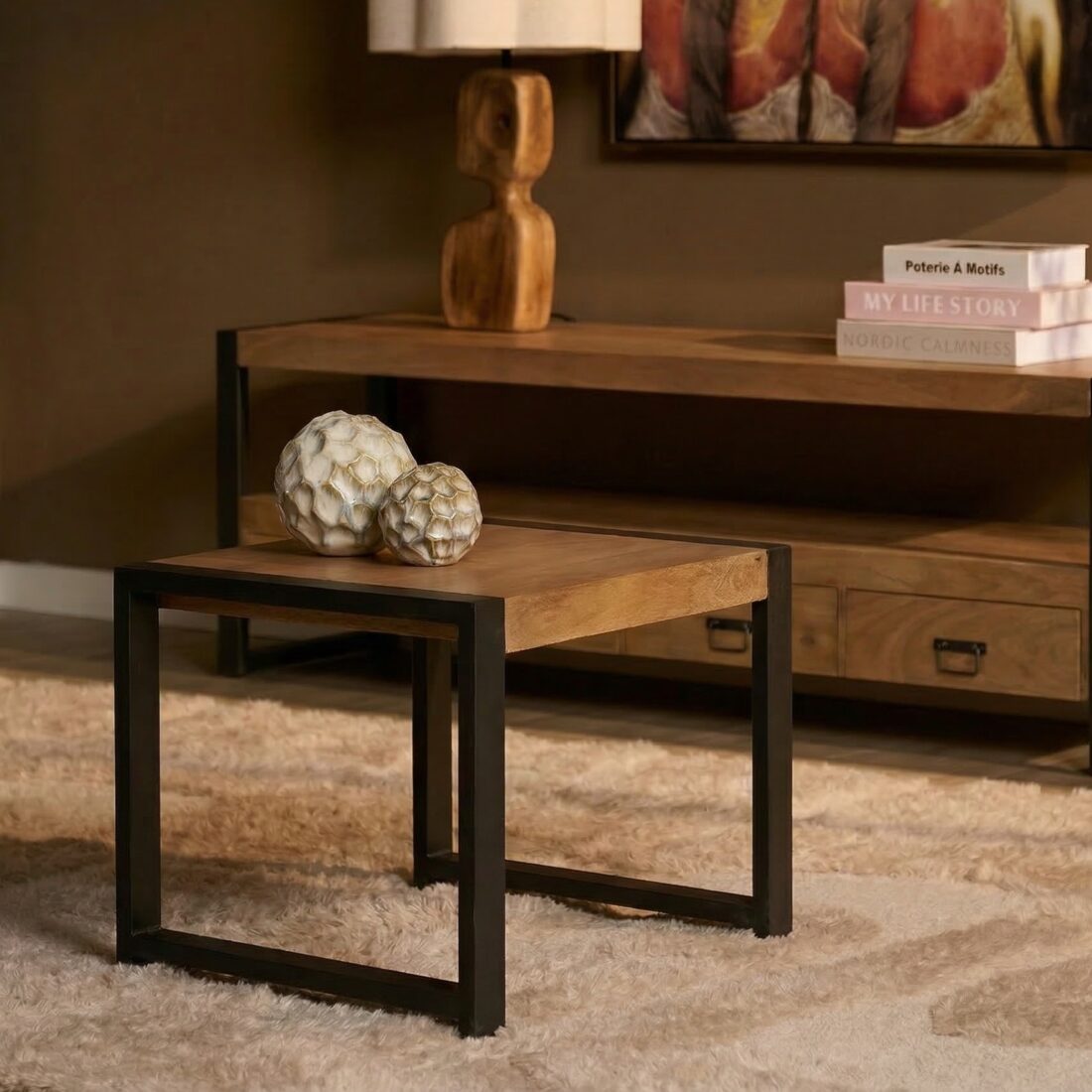 Starfurn Bijzettafel Britt Naturel Mangohout 60 cm