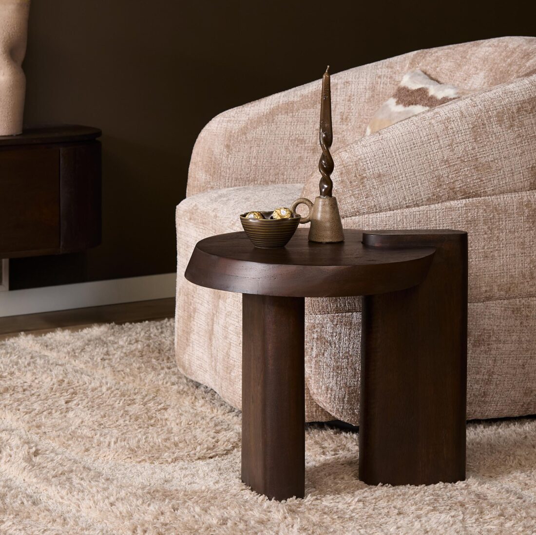 Starfurn Bijzettafel Rava Bruin Mangohout 50 cm