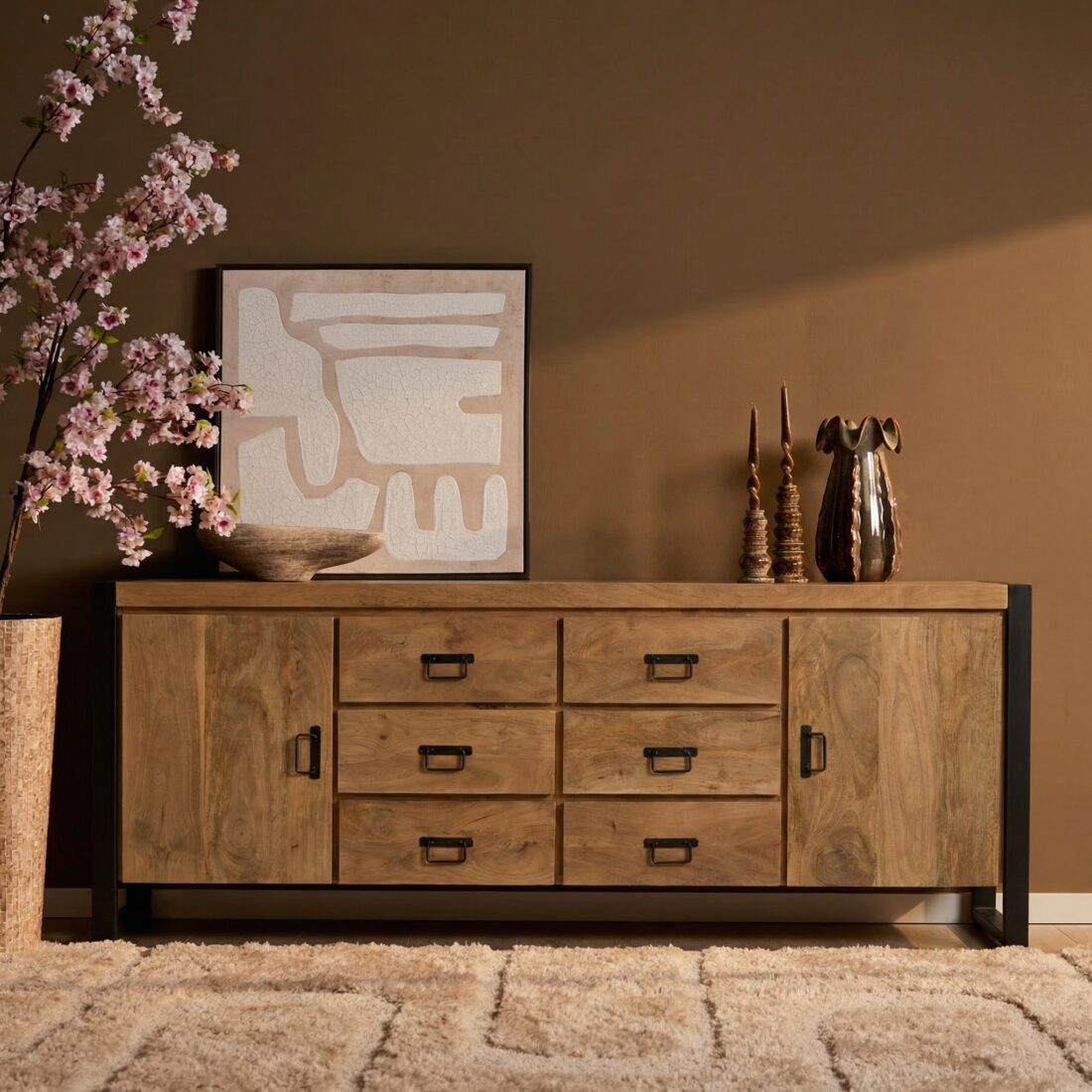 Starfurn Dressoir Britt Naturel Mangohout 200 cm