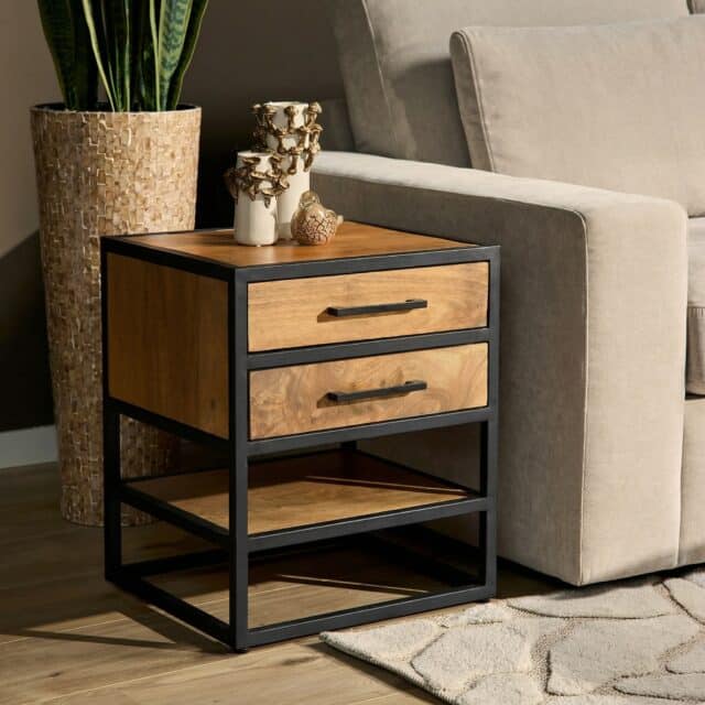 Starfurn Nachtkastje Dakota Naturel Mangohout 45 Cm