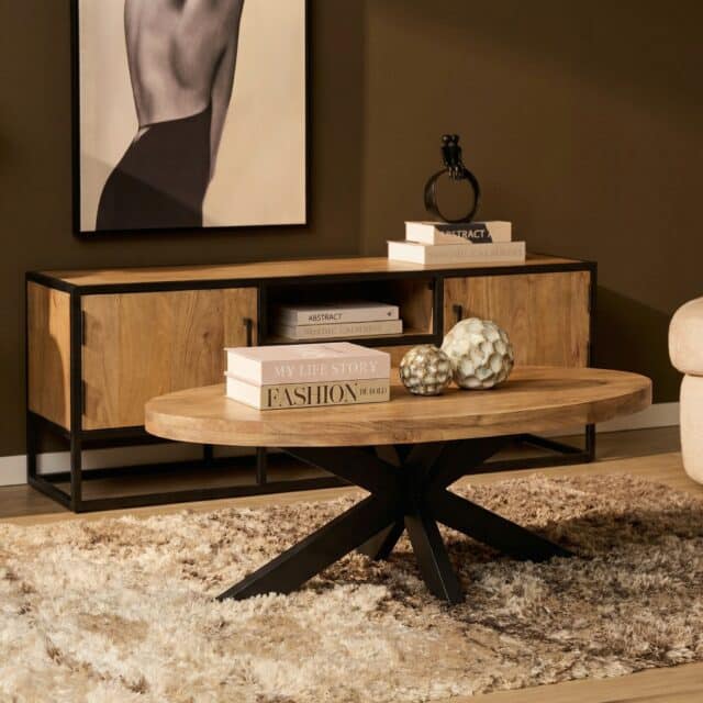 Starfurn Ovale salontafel Dakota Naturel Mangohout 130 cm