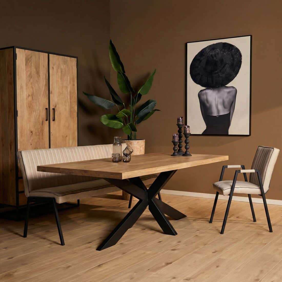 Starfurn Rechthoekige eettafel Dakota Naturel Mangohout 220 cm