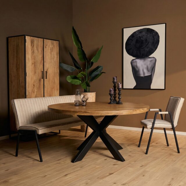 Starfurn Ronde eettafel Dakota Naturel Mangohout 150 cm