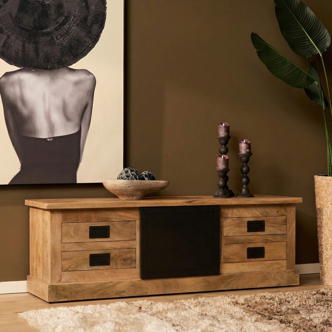 Starfurn Tv meubel Noa Naturel Mangohout 155 cm