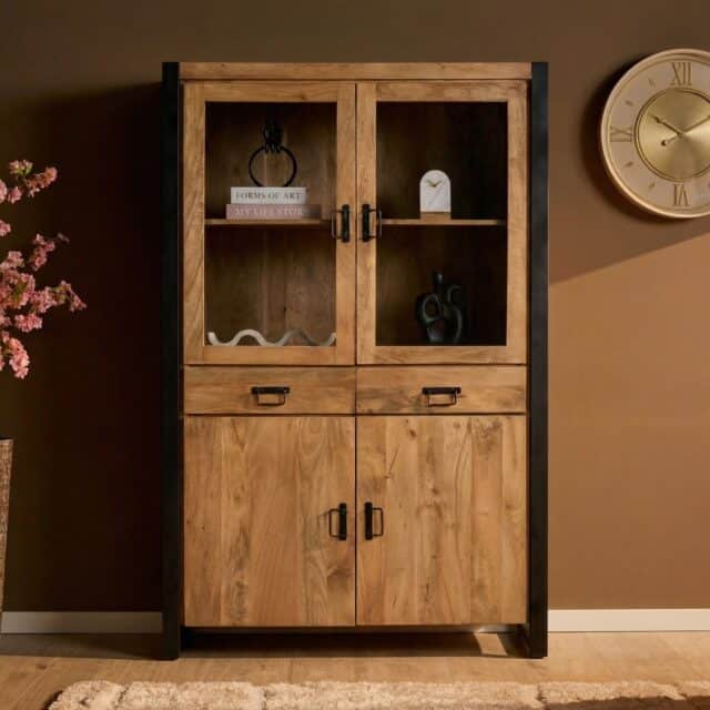Starfurn Vitrinekast Britt Naturel Mangohout 115 cm