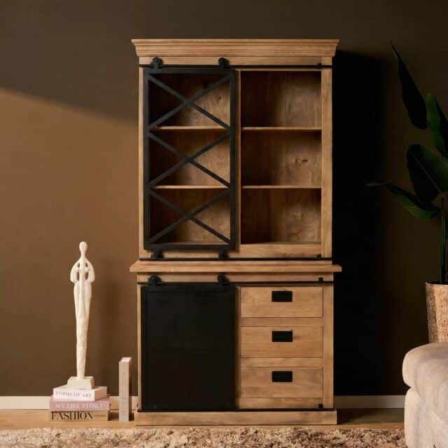 Starfurn Vitrinekast Fresno Naturel Mangohout 120 cm