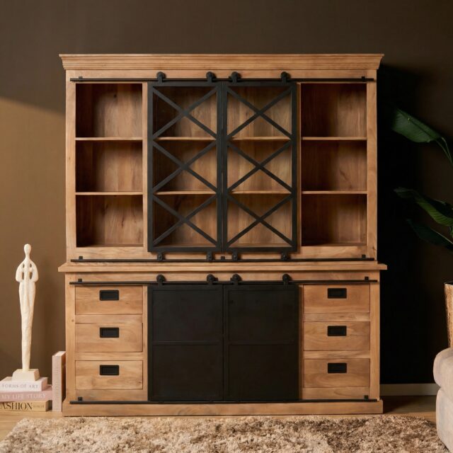 Starfurn Vitrinekast Fresno Naturel Mangohout 200 cm