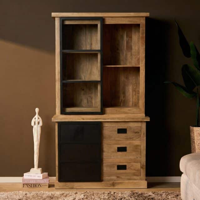 Starfurn Vitrinekast Noa Naturel Mangohout 120 cm