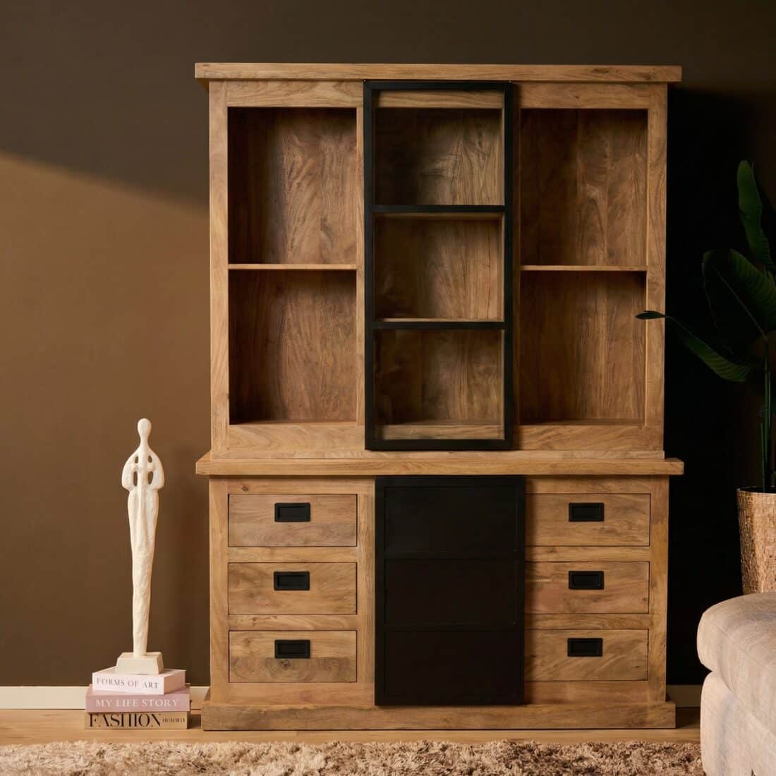Starfurn Vitrinekast Noa Naturel Mangohout 160 cm