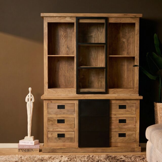 Starfurn Vitrinekast Noa Naturel Mangohout 160 cm