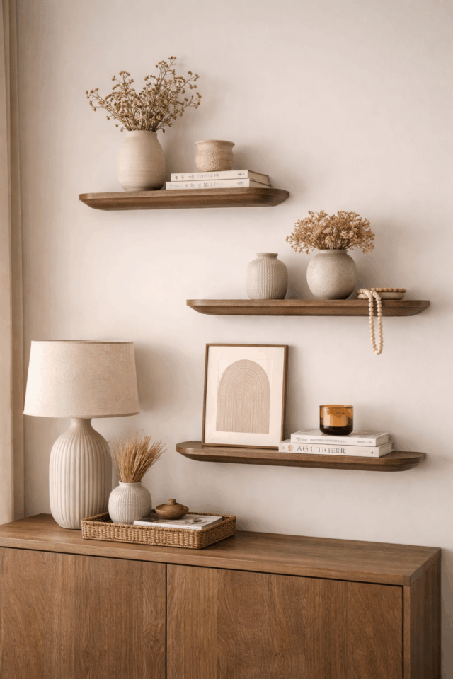 Starfurn Wandplank Gusta Bruin Mangohout Set van 3