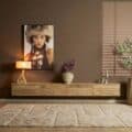 Starfurn Zwevend tv meubel Vision Licht Mangohout 240 cm