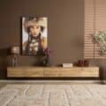 Starfurn Zwevend tv meubel Vision Licht Mangohout 280 cm