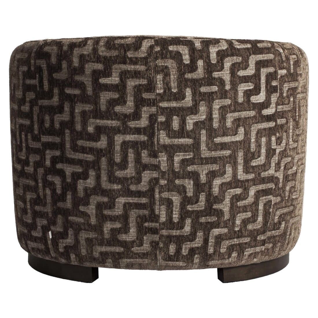 achterkant Richmond Interiors fauteuil Hannah met arm brown labyrinth