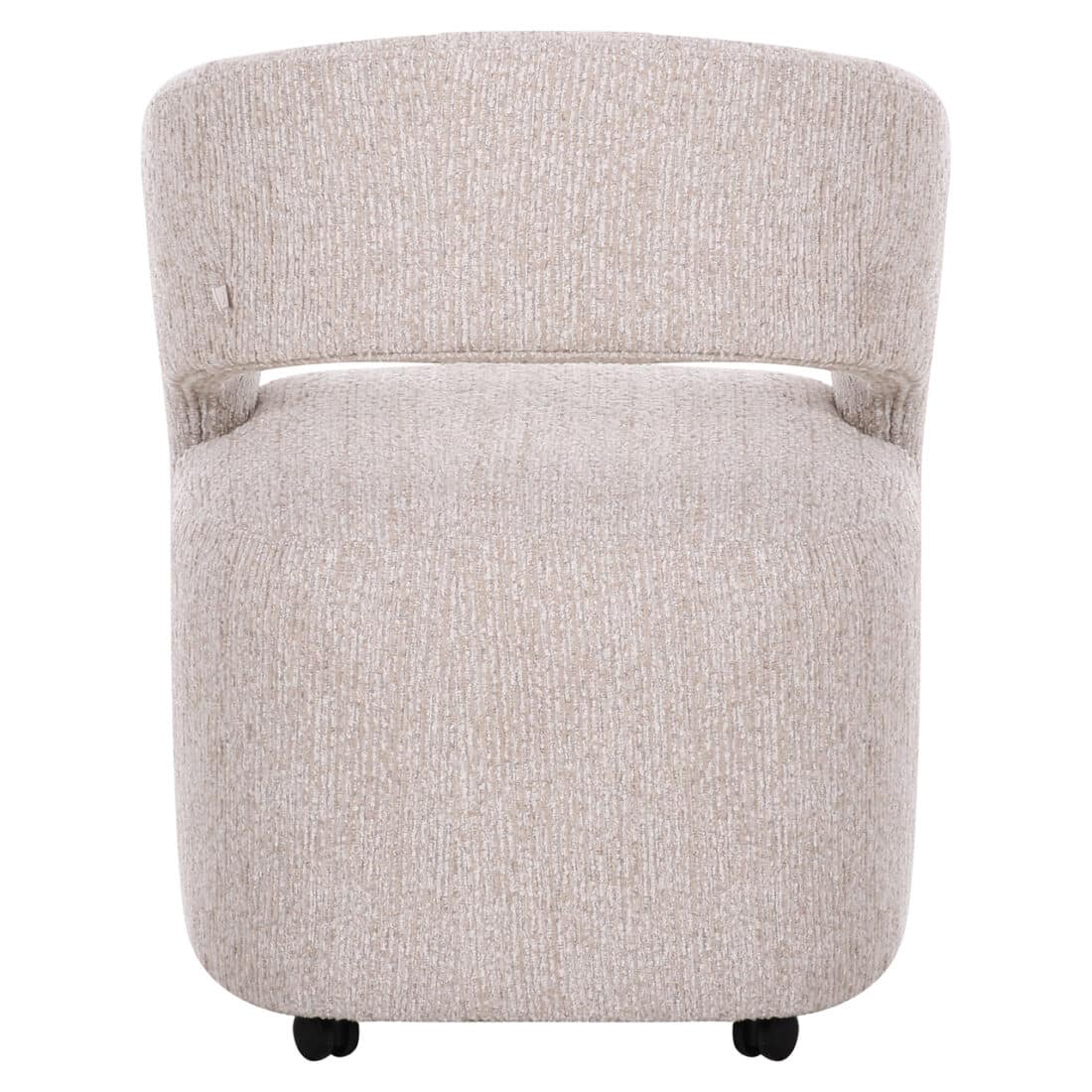 achterkant Richmond interiors eetkamerstoel Vixen met wieltjes natural linear