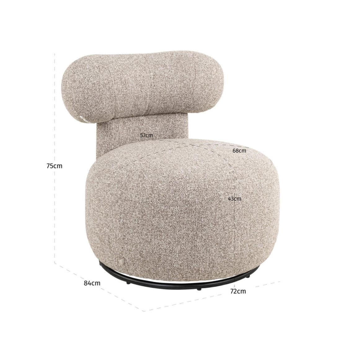 Richmond Interiors Draaifauteuil Kaya Cayenne Brown