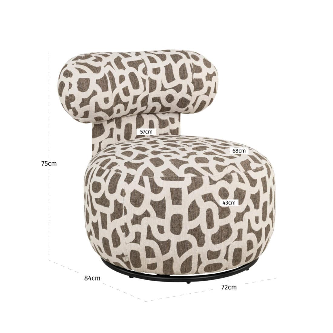 Richmond Interiors Draaifauteuil Kaya Weave Brown