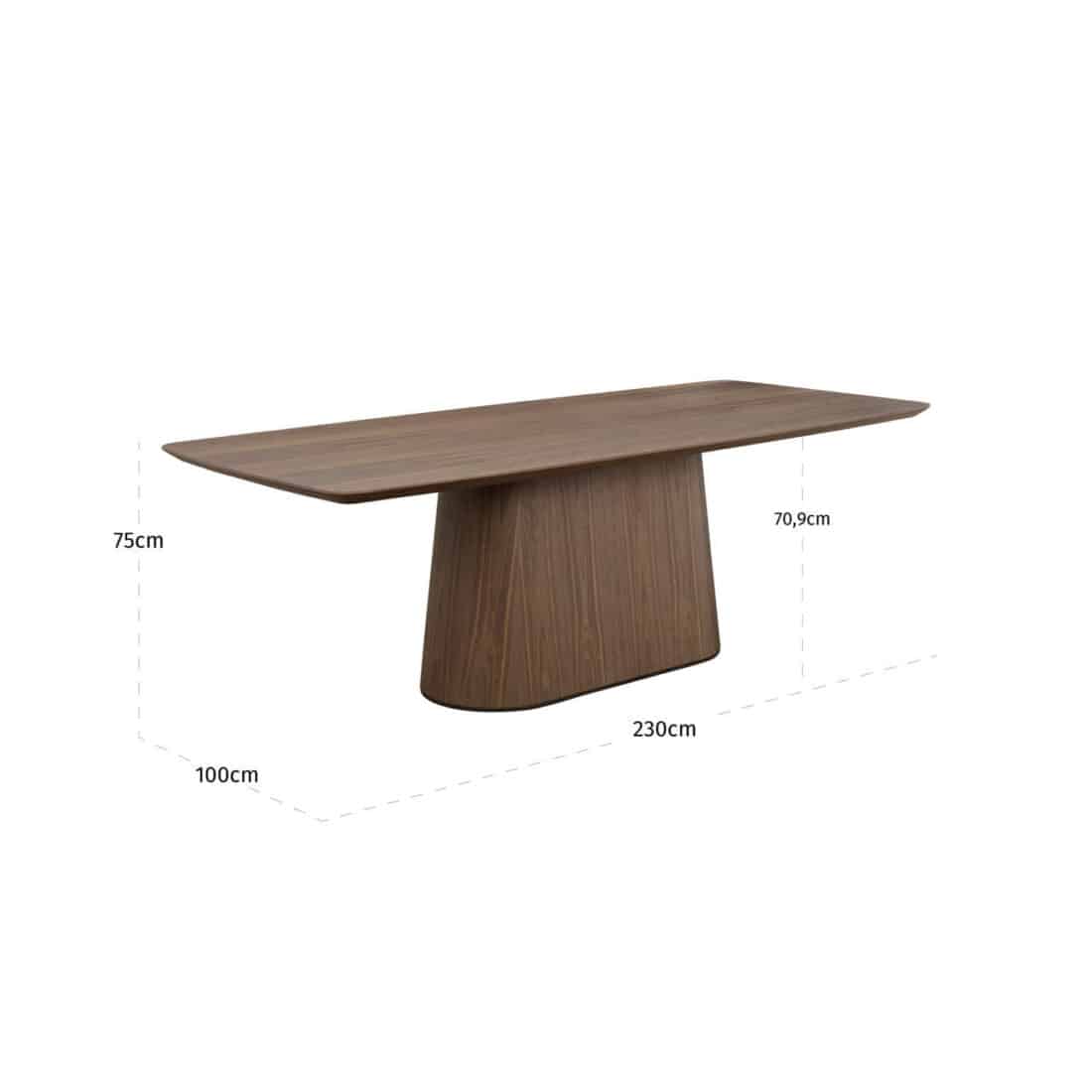 afmetingen Richmond Interiors eettafel Windsor 230x100x75 cm hout