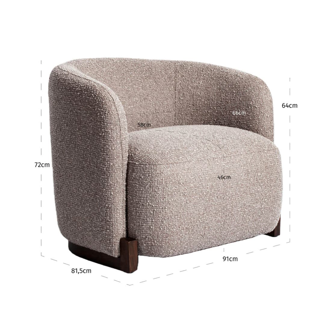 Richmond Interiors Fauteuil Hannah Met Arm Mocca