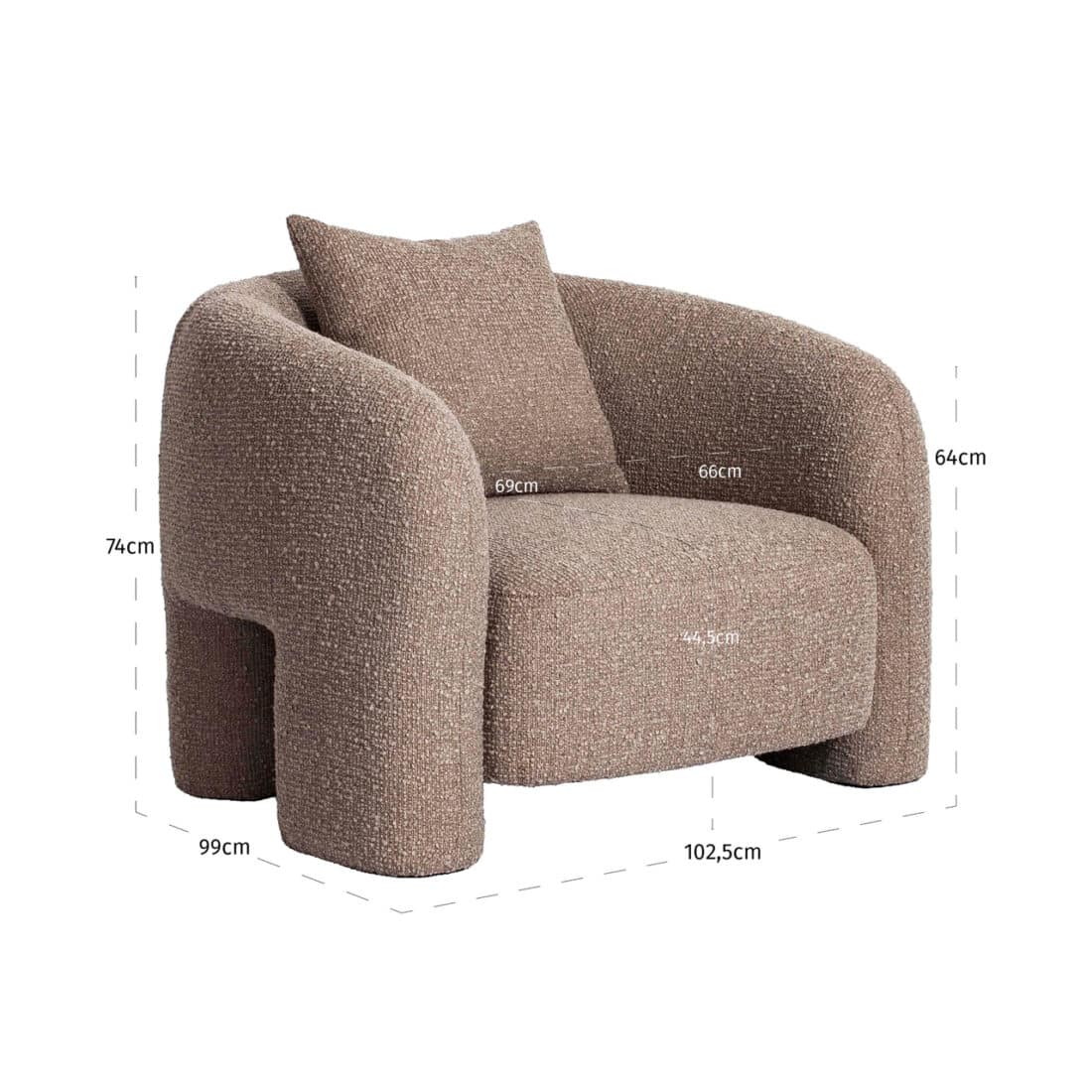 afmetingen Richmond Interiors fauteuil Tuscany mocca