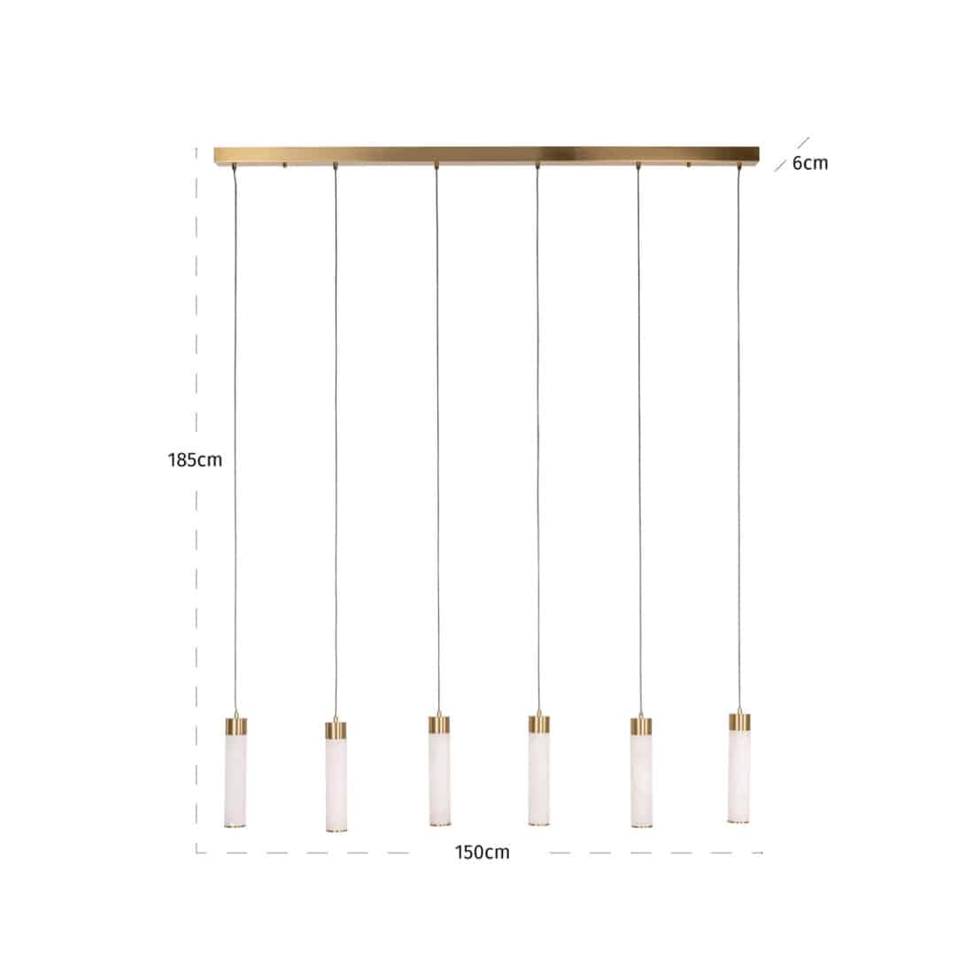 afmetingen Richmond Interiors hanglamp Elaris wit