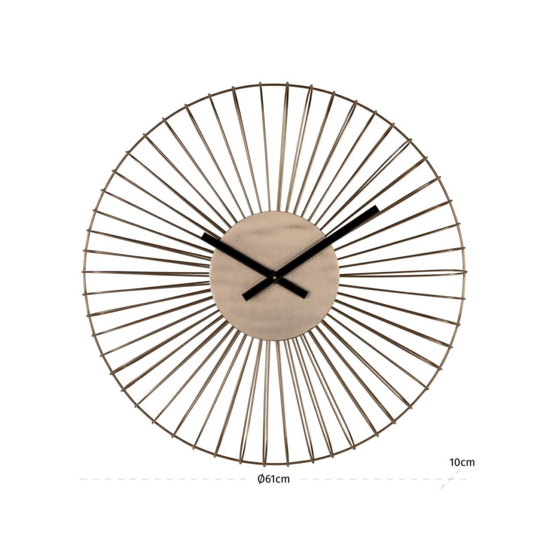 afmetingen Richmond Interiors klok Ø61 cm Wirle gold