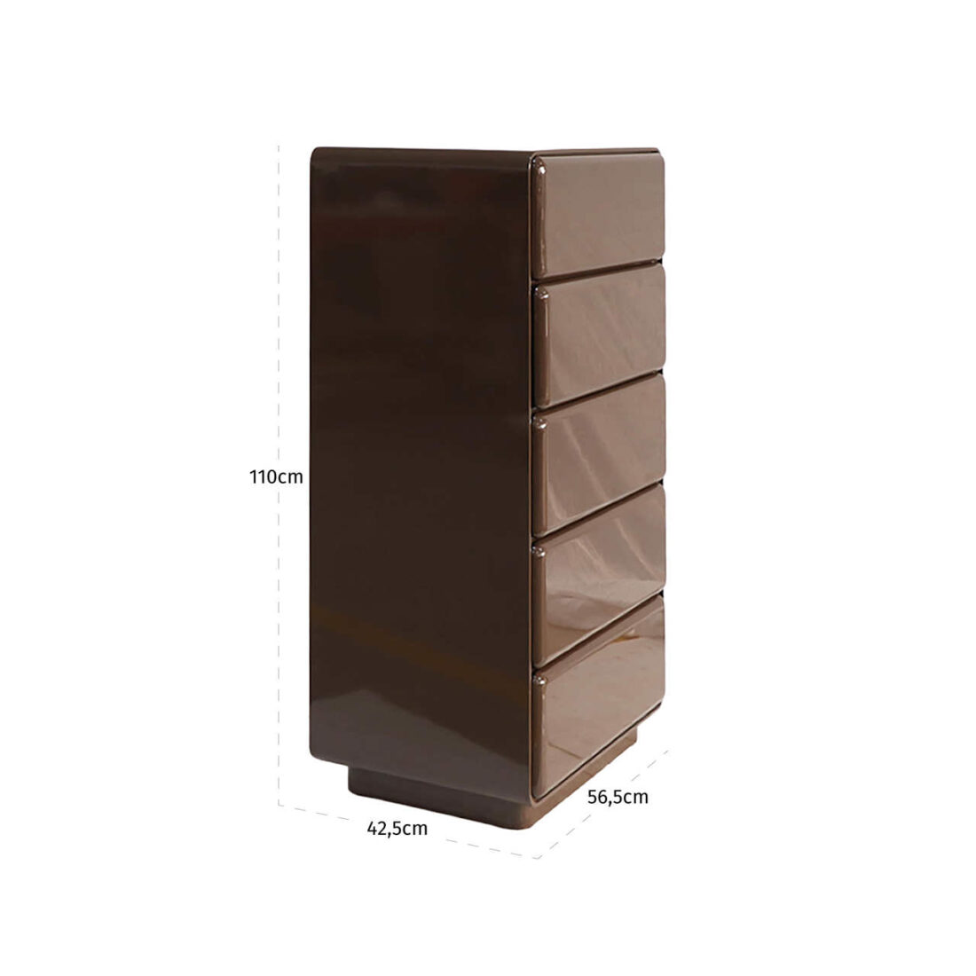 afmetingen Richmond Interiors ladekast Lizzie 56,5x42,5x110 cm hout