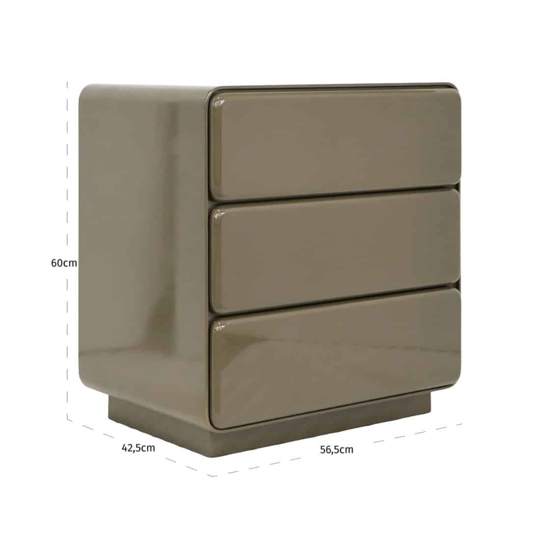 afmetingen Richmond Interiors nachtkastje Demy 56,5x42,5x60 cm hout