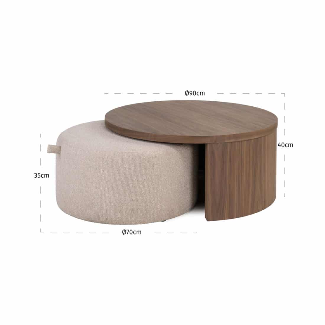 afmetingen Richmond Interiors salontafel Windsor set van 2