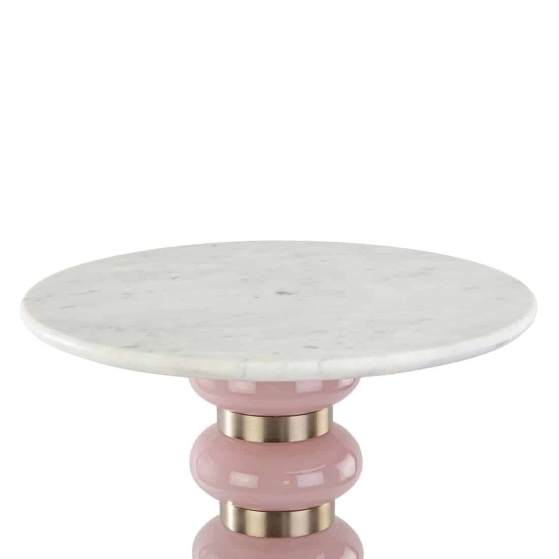 detailfoto Richmond Interiors bijzettafel Villeray roze 40x40x53 cm marmer