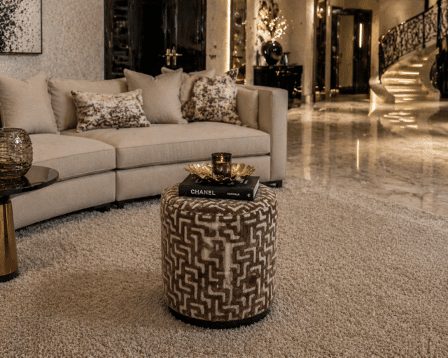 Richmond Interiors poef Lexie 45Ø bruin