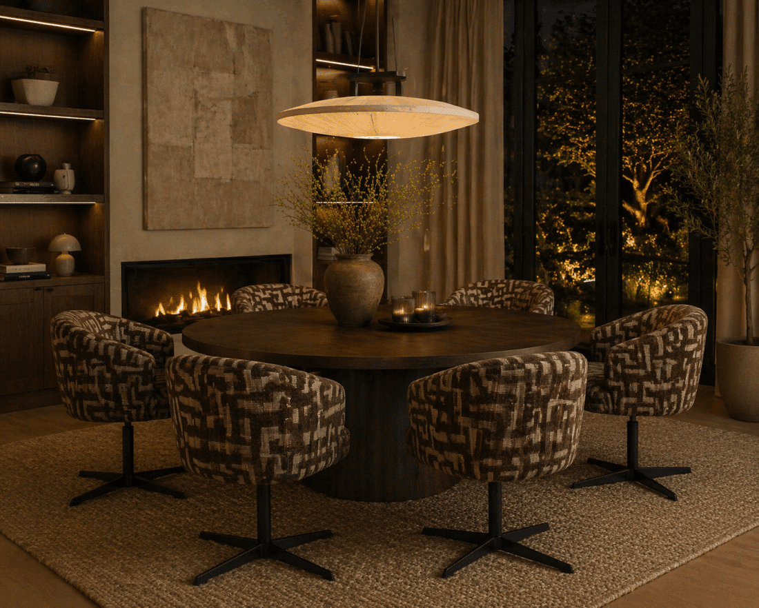 Richmond Interiors Eetkamerstoel Dinan Draaibaar Brown Labyrinth