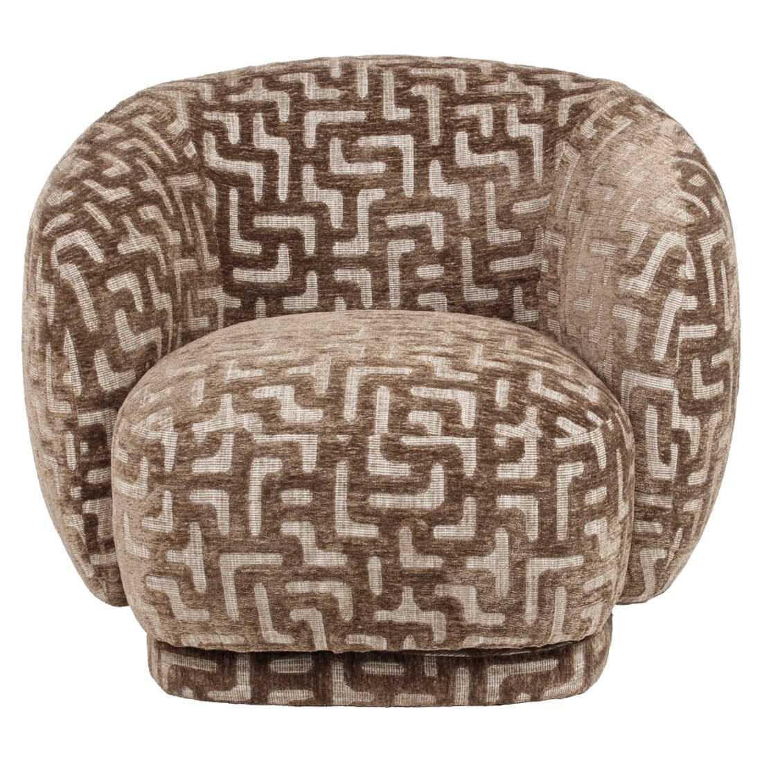 voorkant Richmond Interiors draaifauteuil Negreslo met arm brown labyrinth